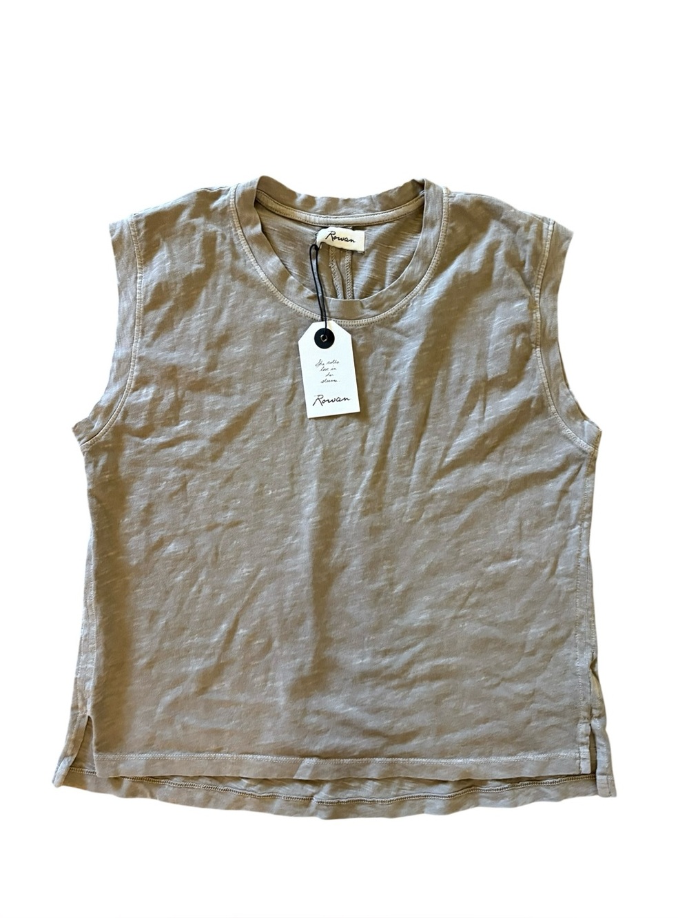 Rowan Made in Los Angeles Savannah Cotton Muscle Tank In Stone Size Small NWT - Picture 5 of 10